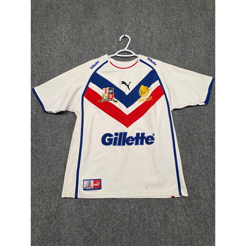 Vtg Puma Great Britain Rugby League Jersey Gillette British Isles XIII White L